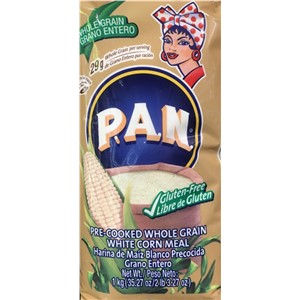 PAN PRECOOKED WHOLE GRAIN WHITE CORN MEAL 1Kg