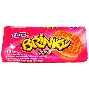 COLOMBINA BRINKY STRAWBERRY BISCUITS x10 510g
