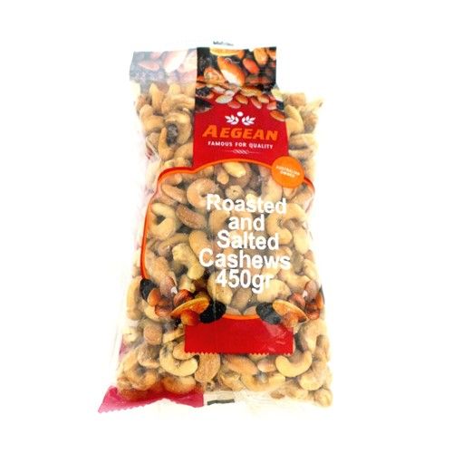 CASHEWS ROASTED SALTED AEGEAN 450g