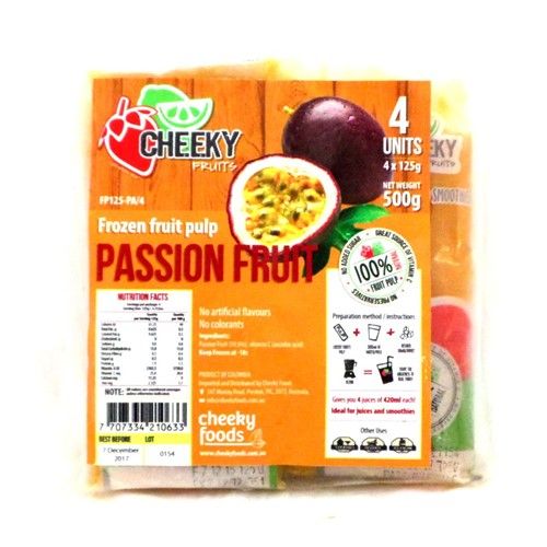 CHEEKY PULP FROZEN PASSIONFRUIT 4X125g