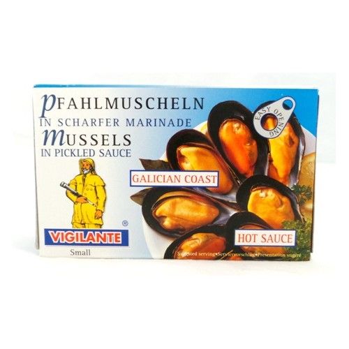 MUSSELS HOT PICKLED SAUCE VIGILANTE 8/12 115g