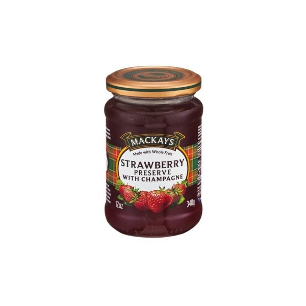 STRAWBERRY PRESERVE CHAMPAGNE MACKAYS 340g