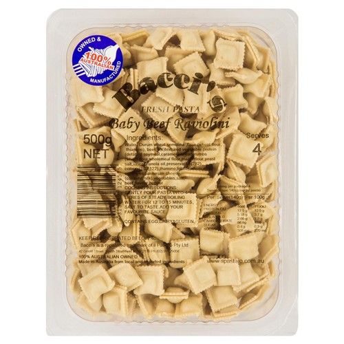 BACCI'S BABY BEEF RAVIOLINI 500g