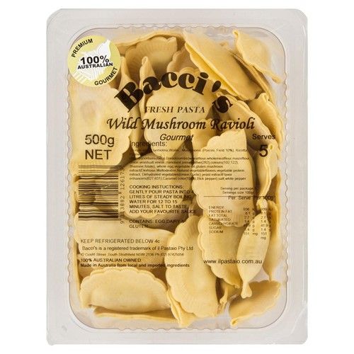 BACCI'S RAVIOLI WILD MUSHROOM 500g