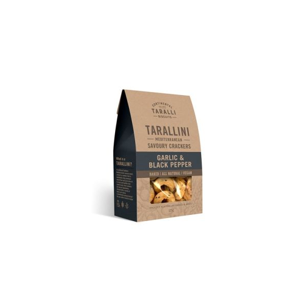 TARALLINI GARLIC AND BLACK PEPPER 125g