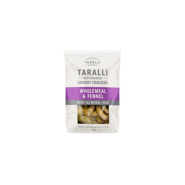 CONTINENTAL TARALLI WHOLEMEAL AND FENNEL 250g